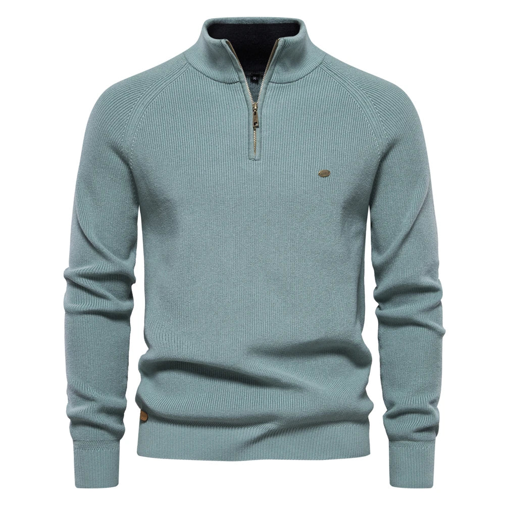 Herrenpullover mit Reißverschluss Baumwolle