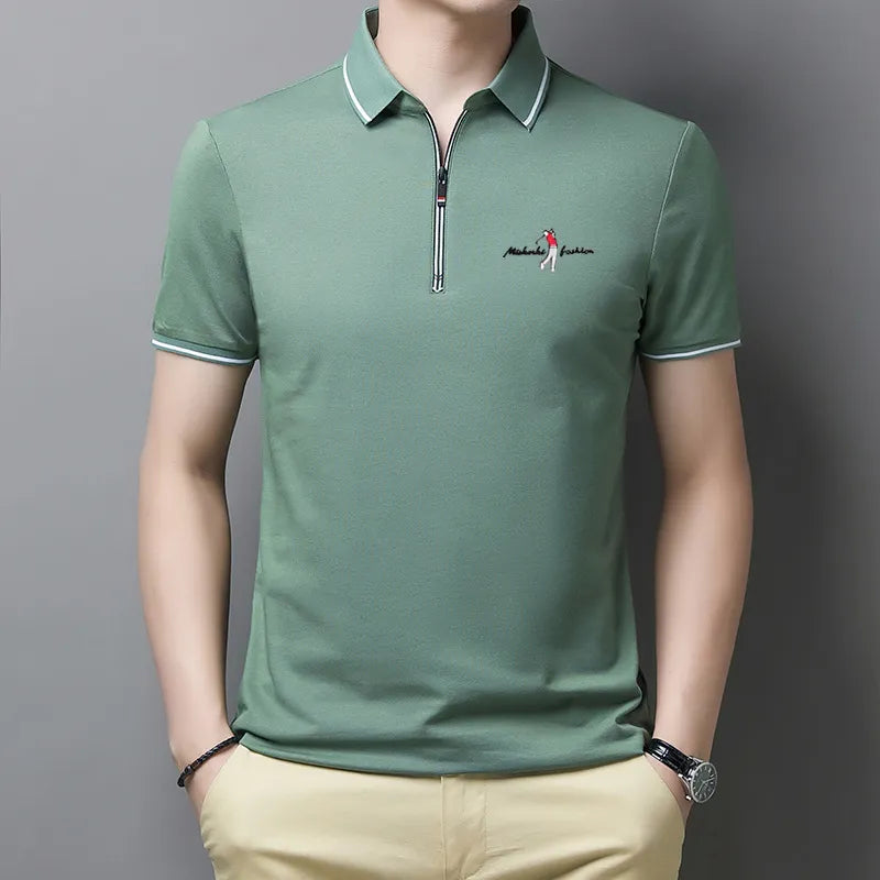 Herren-Poloshirt Reißverschluss