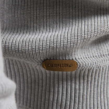Herrenpullover mit Reißverschluss Baumwolle