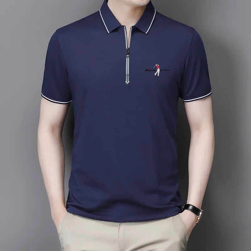 Herren-Poloshirt Reißverschluss