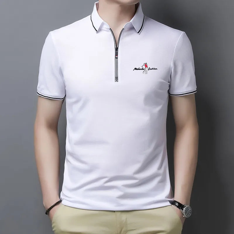 Herren-Poloshirt Reißverschluss