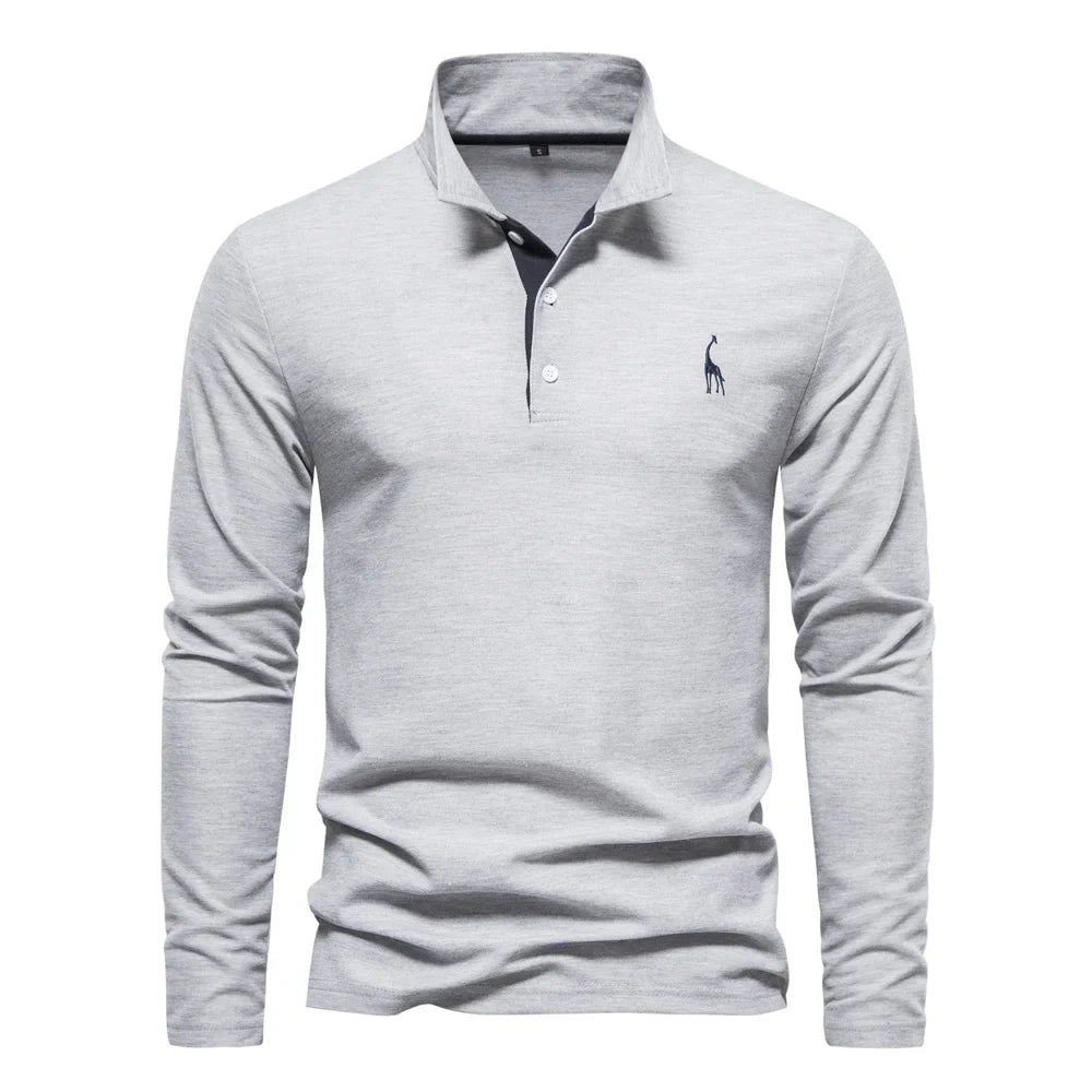 Herren-Poloshirt Langarm