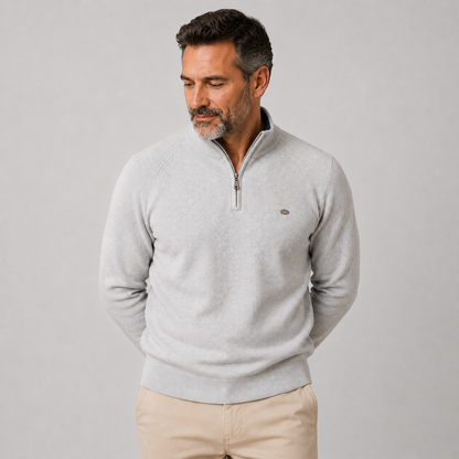 Herrenpullover mit Reißverschluss Baumwolle
